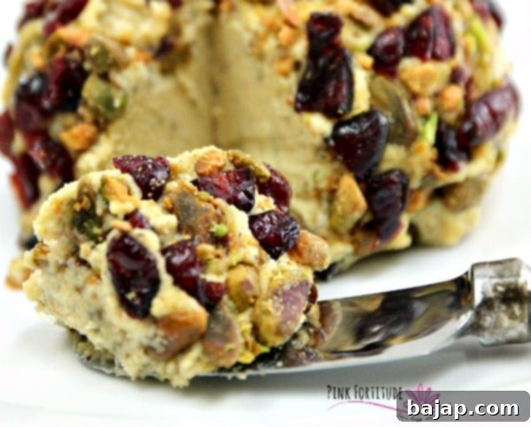 It's not a party until the cheese spread comes out. It's the perfect appetizer for any holiday gathering, game day, ladies brunch, or party in general. This vegan cheese ball is dairy-free, is covered with cranberries and pistachios, is easy to make, and is absolutely delicious.