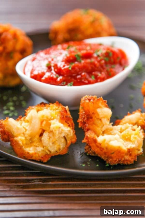 Creamy macaroni and melty cheese coated in a crispy, crunchy batter. Satisfy your craving with this tasty appetizer! Loved by kids and adults, this is true comfort food.