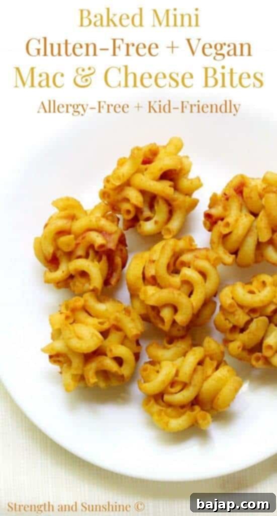 A healthy & snackable way to enjoy your favorite comfort food! These Baked Mini Gluten-Free Vegan Mac & Cheese Bites are allergy-free & kid-friendly!