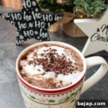 ready to drink hot chocolate with rum and chocolate sprinkles