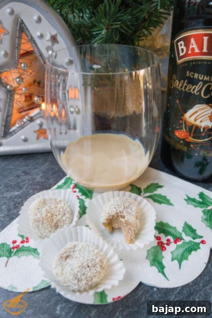 Ready to eat Baileys salted caramel bliss balls