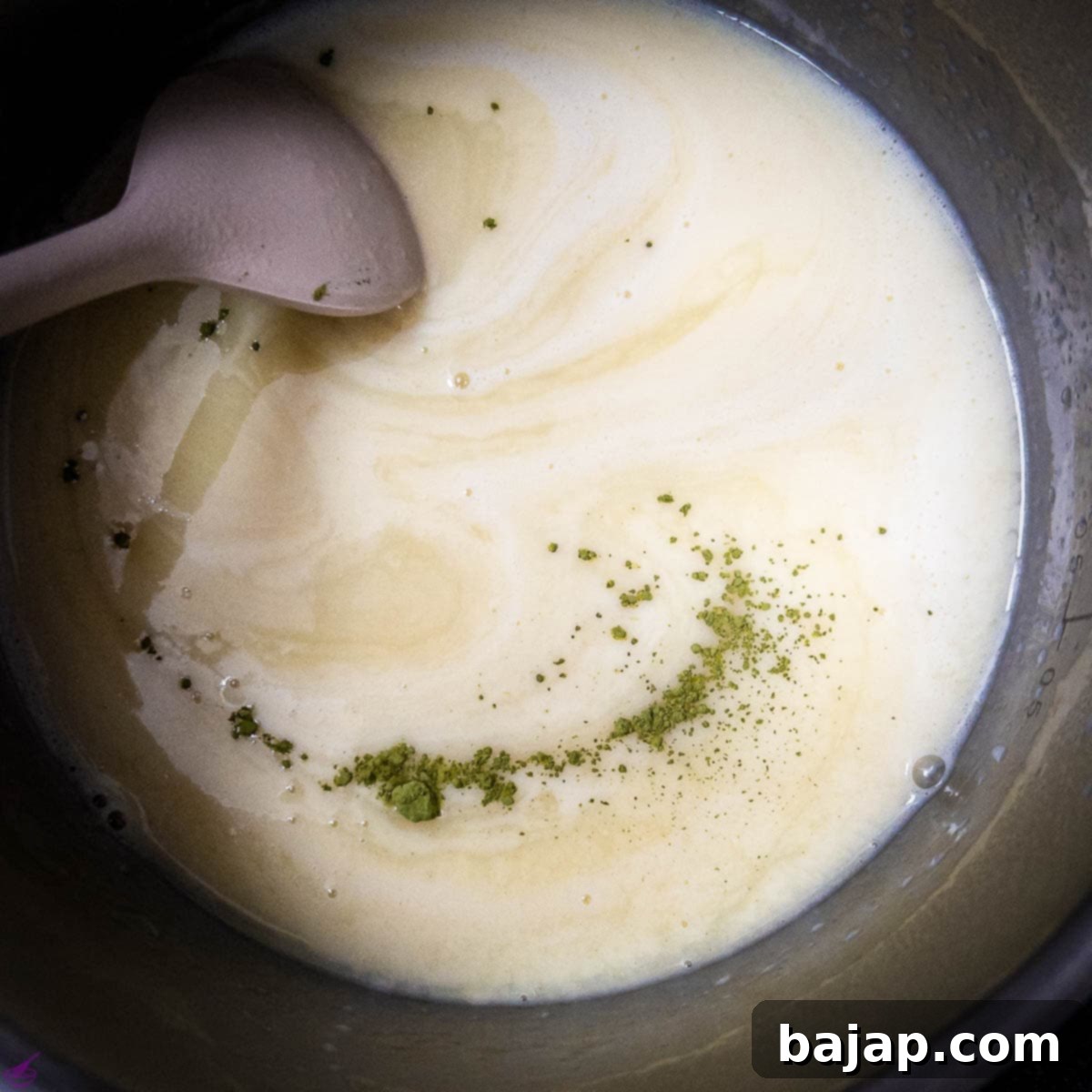 St Patricks Day Emerald Matcha Truffle Delight 4 Add the Matcha powder to the white chocolate ganache.