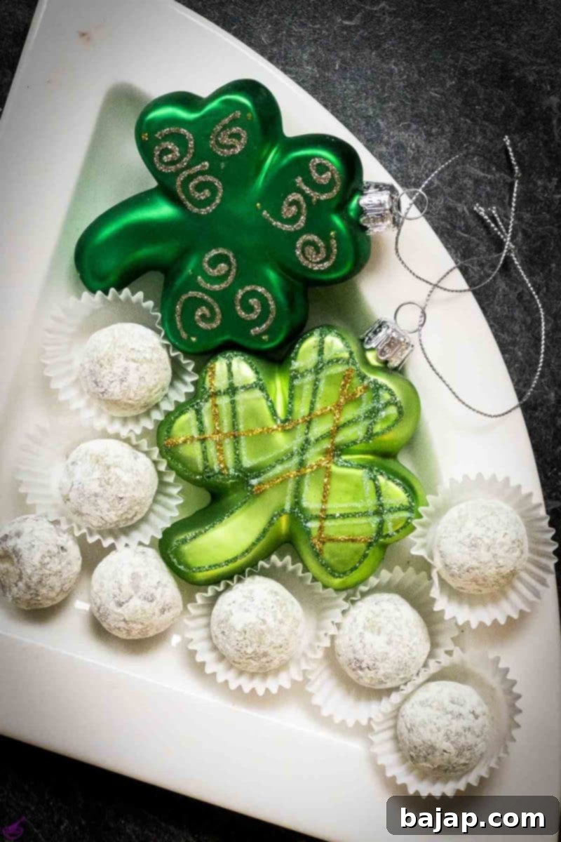 St Patricks Day Emerald Matcha Truffle Delight 8 Matcha Green Tea Truffles beautifully dusted and ready to be enjoyed.