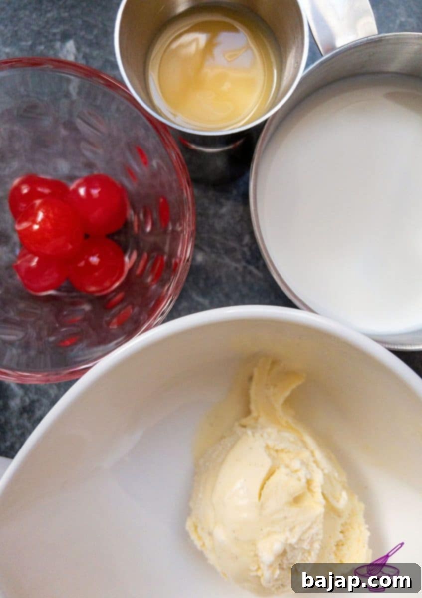Spiked Eggnog Milkshake 3 The three essential ingredients for a boozy eggnog milkshake: milk, vanilla ice cream, and eggnog, ready for blending.