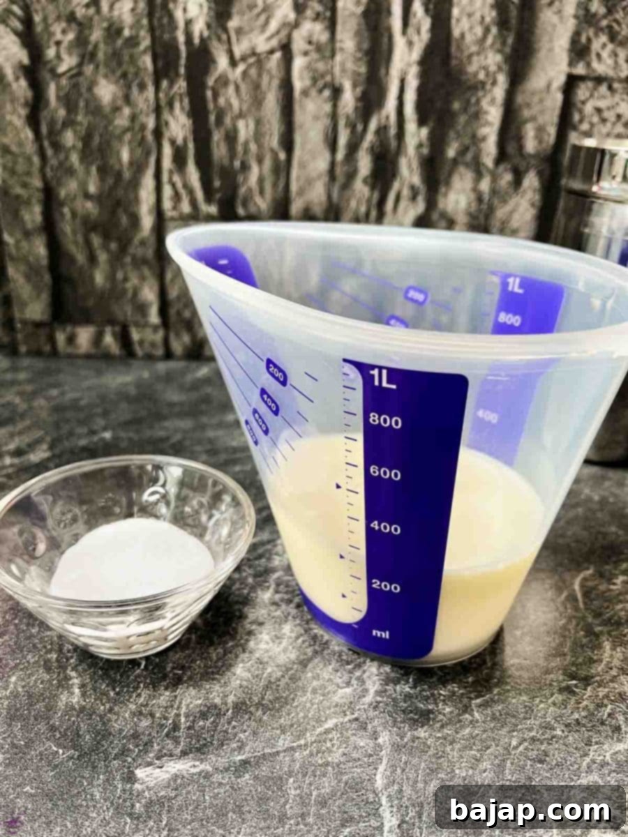 Easy 2 Ingredient Caramel Milk 3 Two ingredients, for the homemade caramel milk. Sugar and milk.