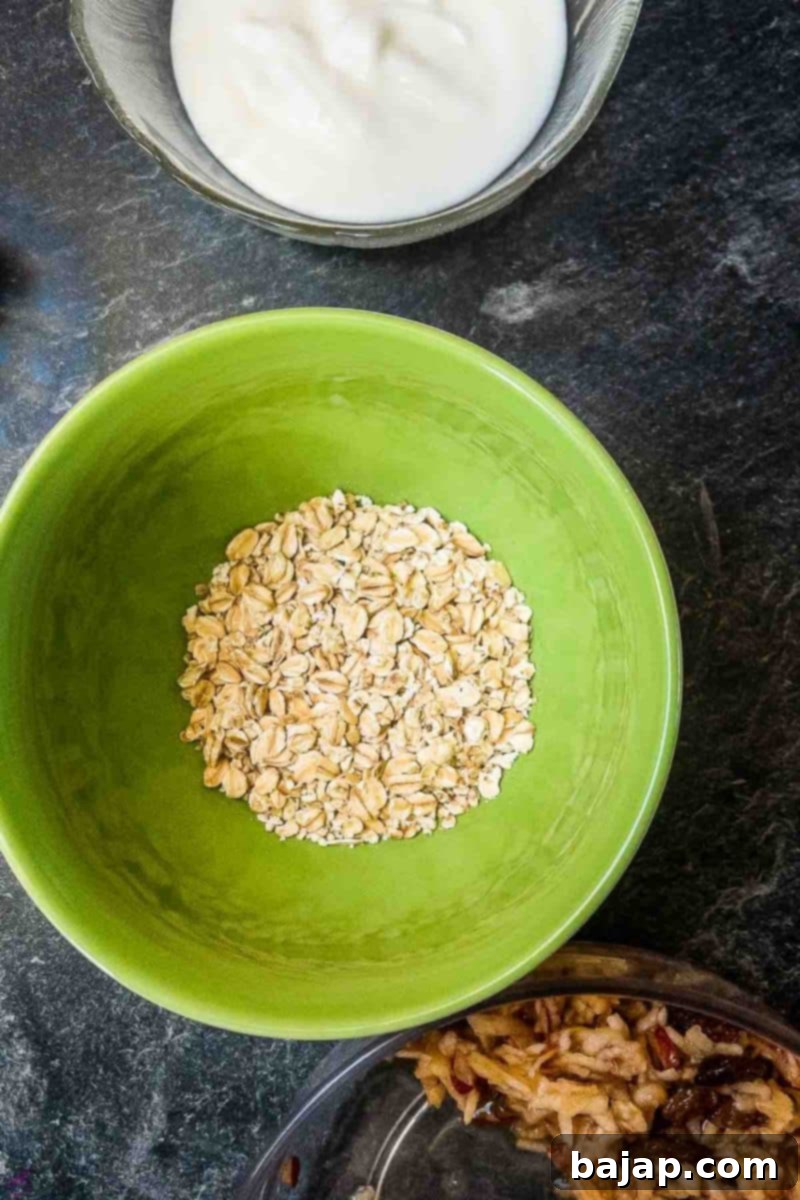 Bowl filled with rolled oats.