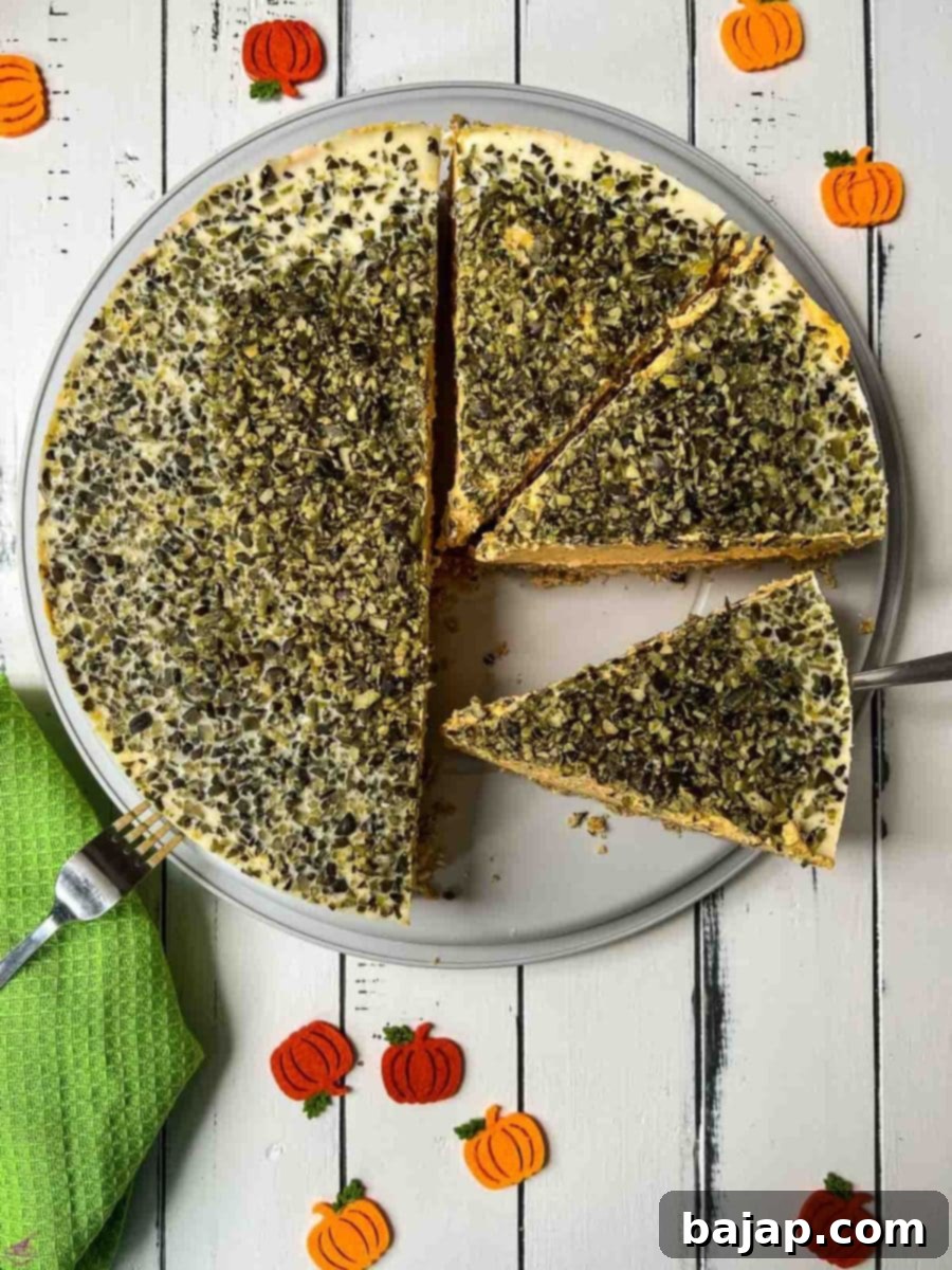 Ready to eat no bake pumpkin cheesecake.