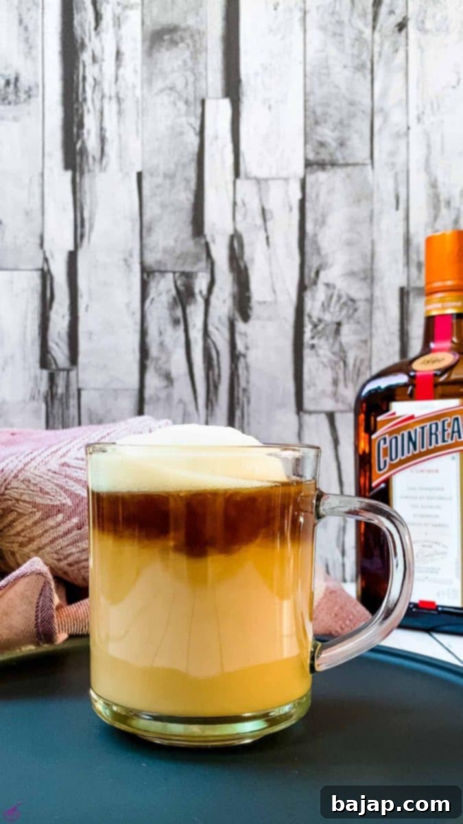 Cointreau coffee with a beautiful layered pattern.