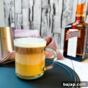 Cointreau coffee with a beautiful layered pattern.