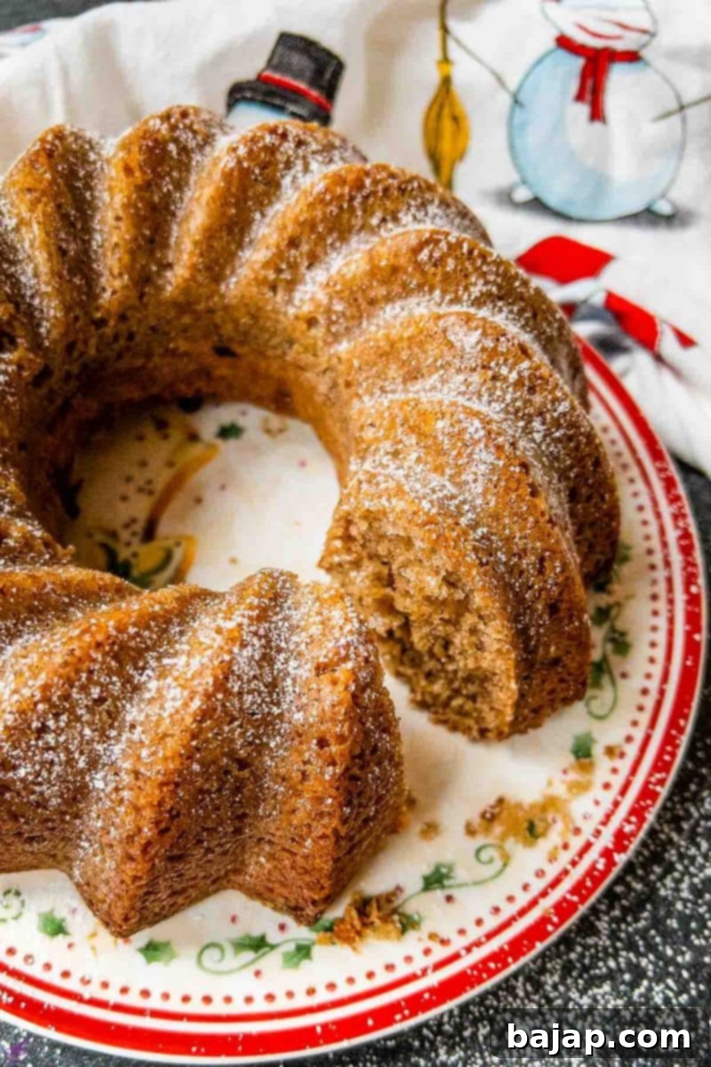 A beautifully baked Chestnut Bundt Cake, boasting an intense chestnut flavor and moist texture. Perfect for entertaining guests or a cozy coffee snack.
