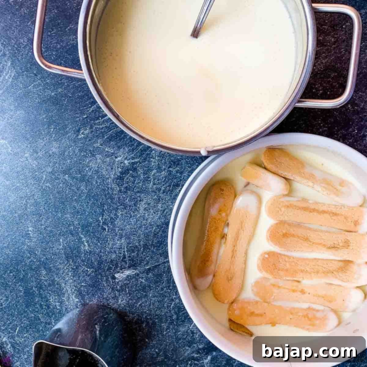 Drizzle the second layer of lady fingers with espresso as well.