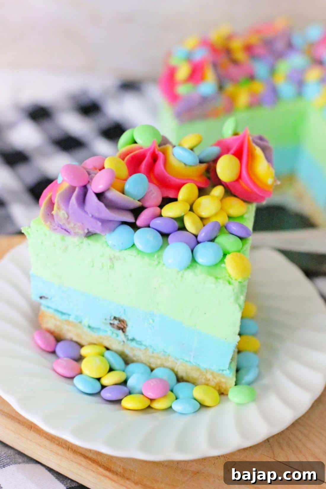 Delicious Fluffy and Creamy Easter M&M Cheesecake