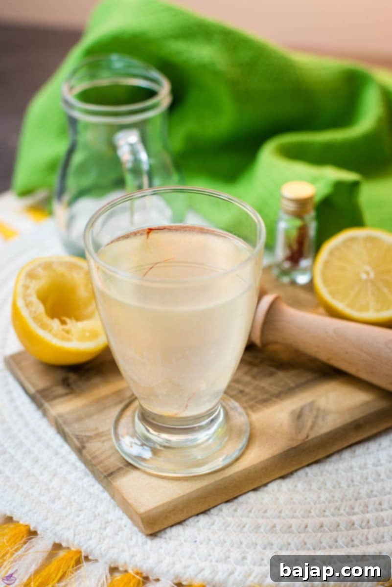 An immune boosting water with lemons and saffron threads! Gorgeous looking and delicious!