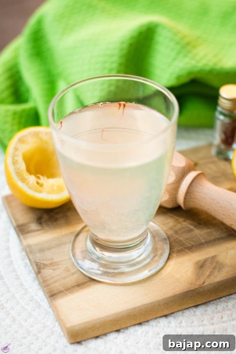 An immune boosting water with lemons and saffron threads! Gorgeous looking and delicious!
