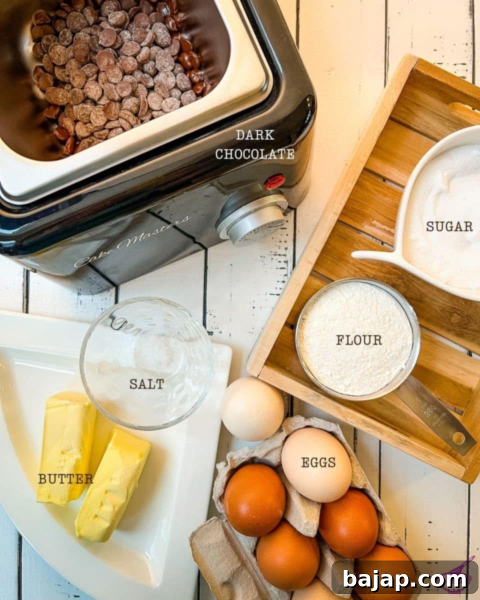 Ingredients for making a delicious Sacher cake dough.