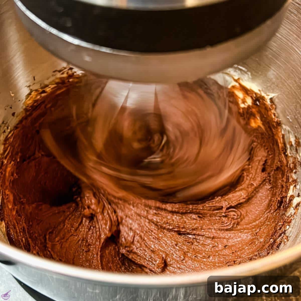 Combine melted chocolate and soft butter.