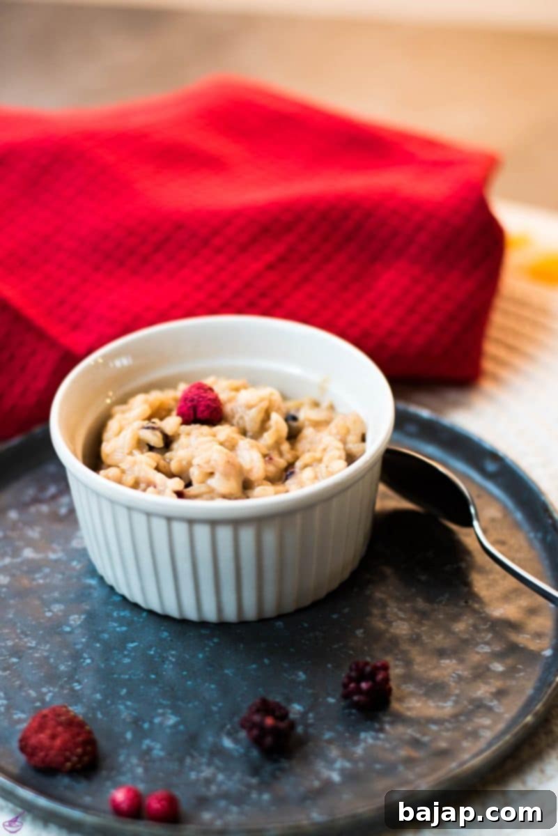 A yummy gluten-free and sugar-free rice pudding breakfast that keeps you full for longer, curbs cravings in the evening, and is quick and easy to whip up.