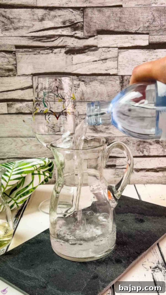 Pour the club soda into your pitcher first.