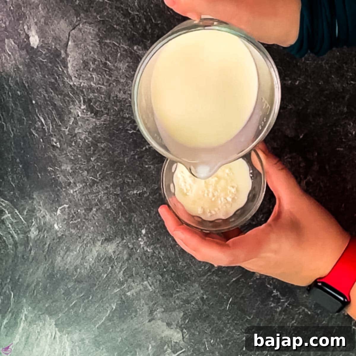 Add a tad of milk to the cornstarch.