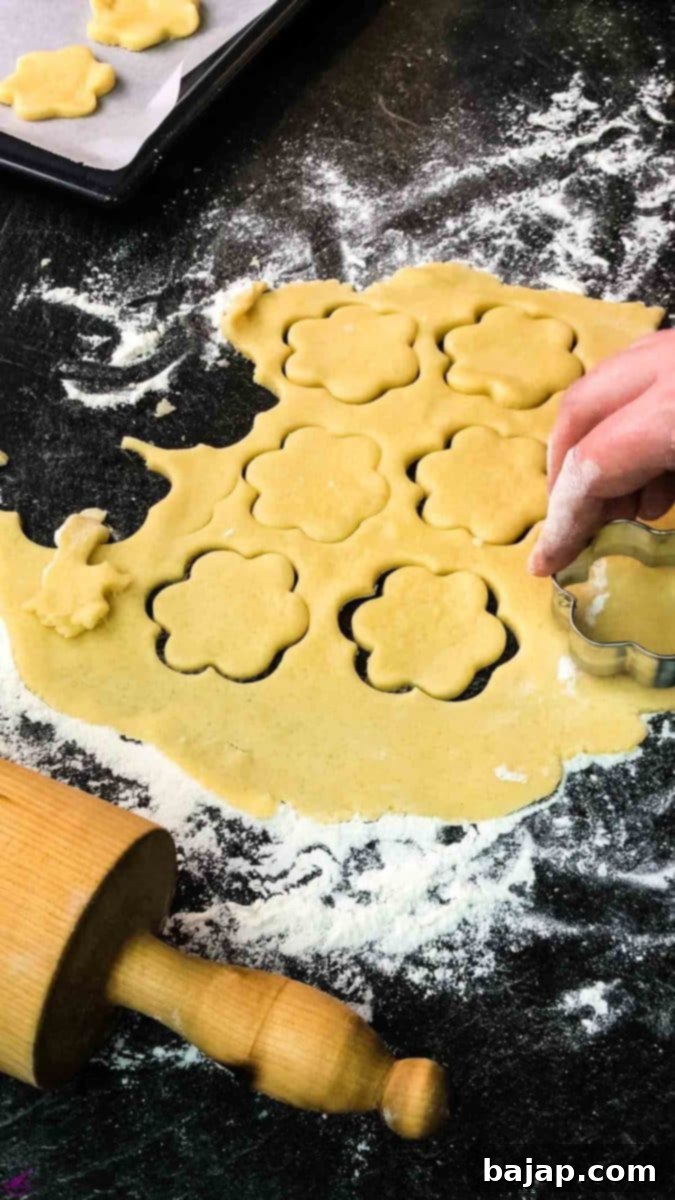 Flower shape cut out sugar dough.