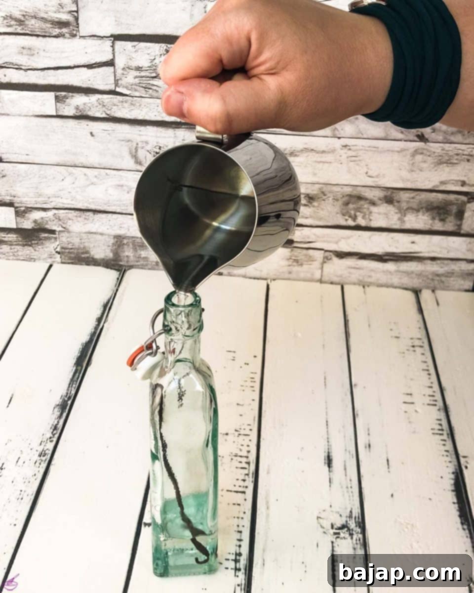 Fill up the bottle with pure vodka.