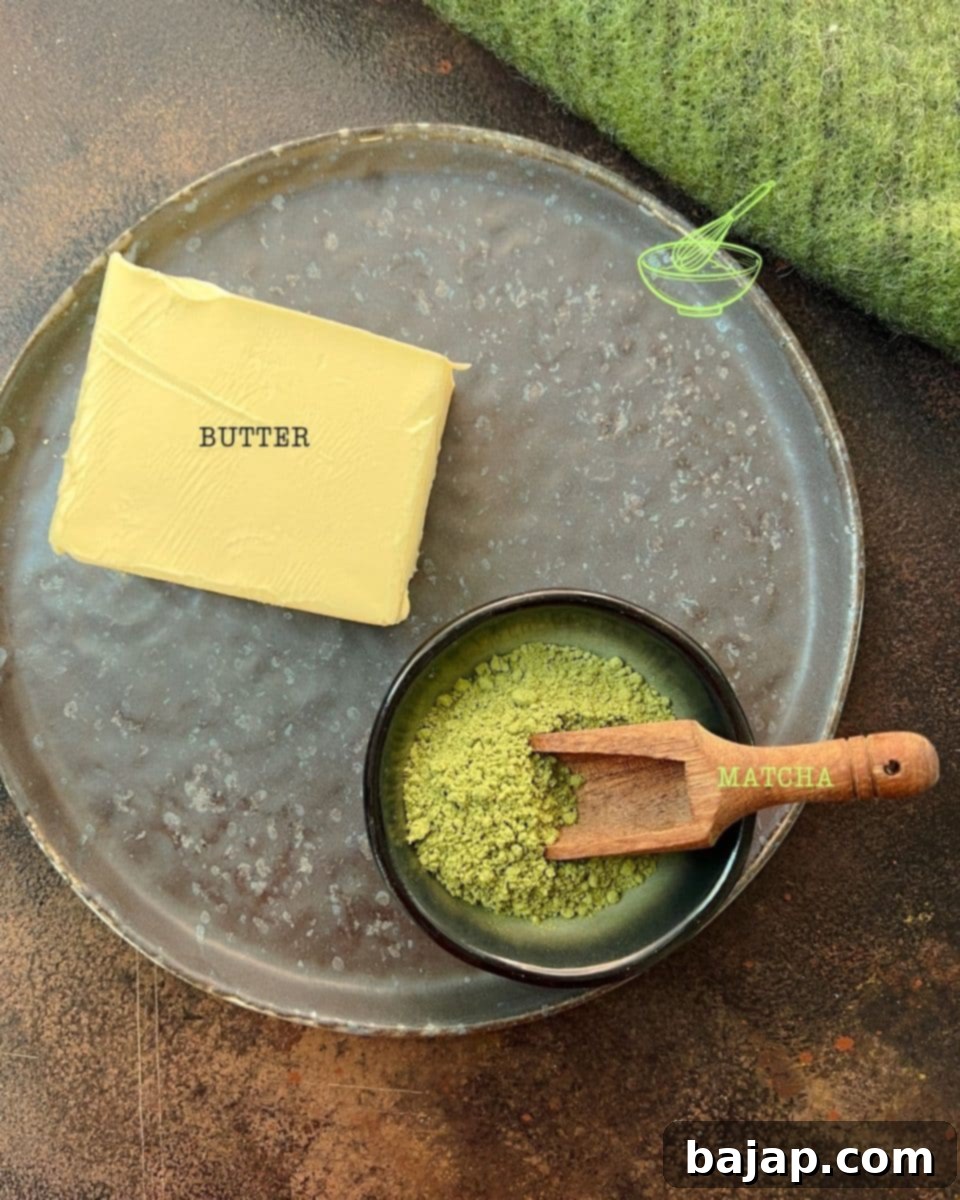 Effortless Matcha Butter Recipe 3 Only two simple ingredients, high-quality matcha powder and unsalted butter, are required for making this delicious and vibrant Matcha Buttter.