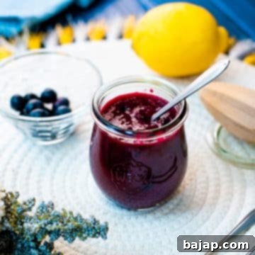 Elevate Your Cheesecake: Blueberry Bliss 5 Gorgeous preserving jar filled with a delicious blueberry sauce. This makes the perfect blueberry topping for cheesecakes!