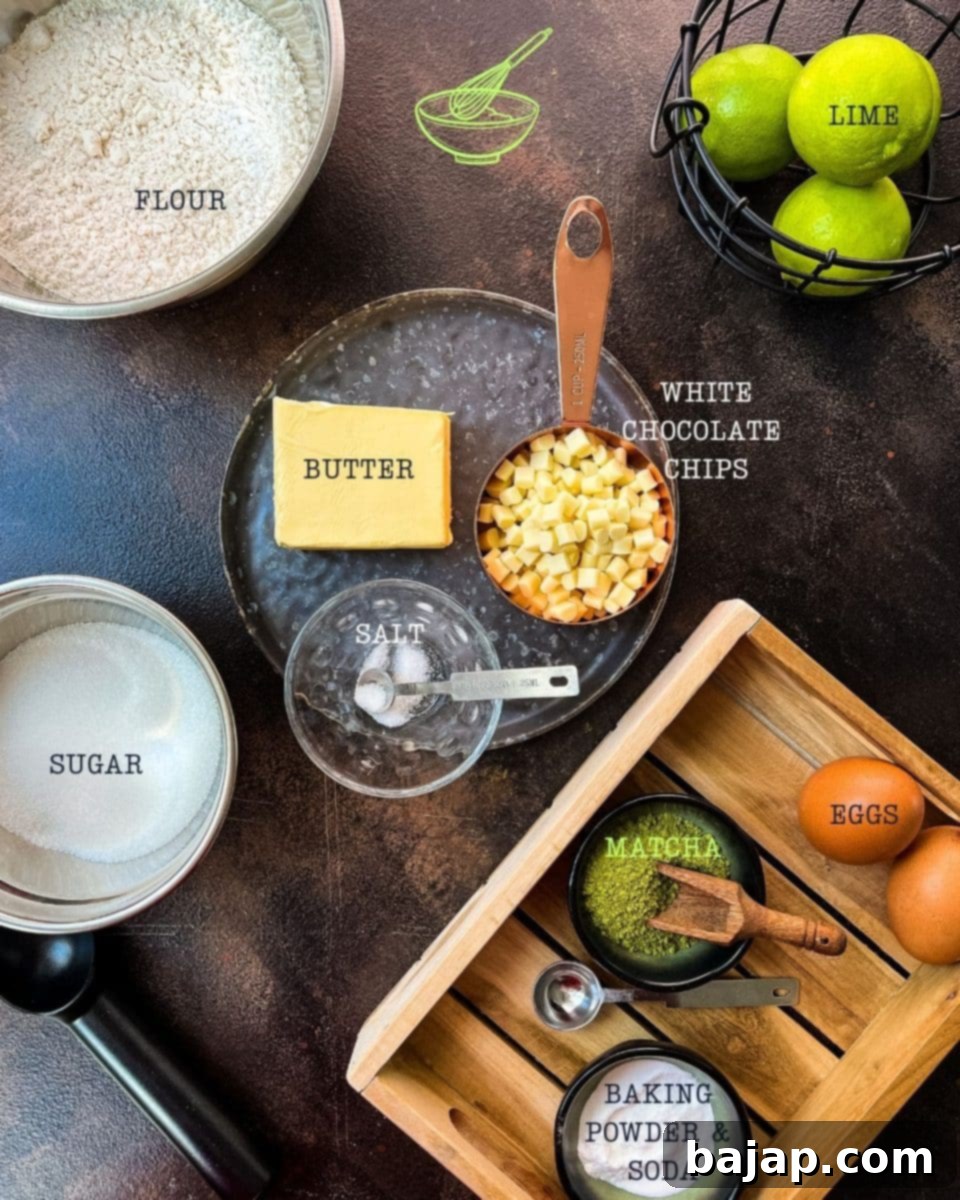 Quickly prepared with simple ingredients - delicious Matcha white chocolate chip cookies.