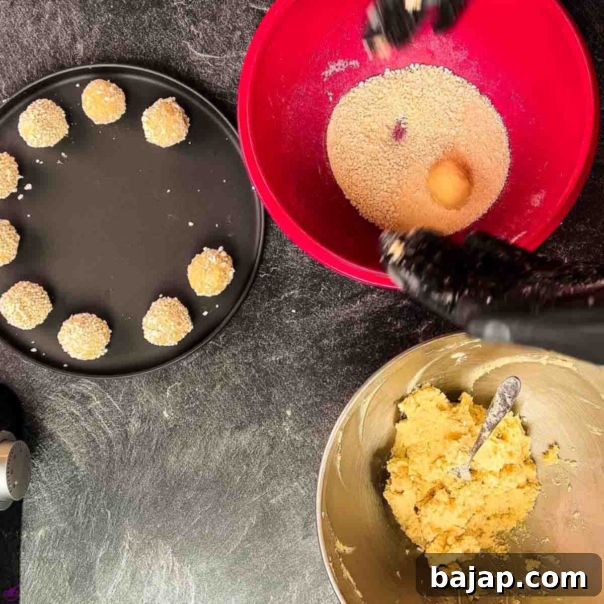 Shape the mascarpone eggnog mixture into a small ball and roll in ladyfinger crumbs.