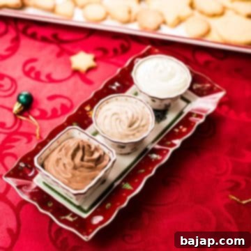 Three beginner-friendly chocolate dips that only require five simple ingredients. Piped in small gorgeous Christmas dipping bowls.