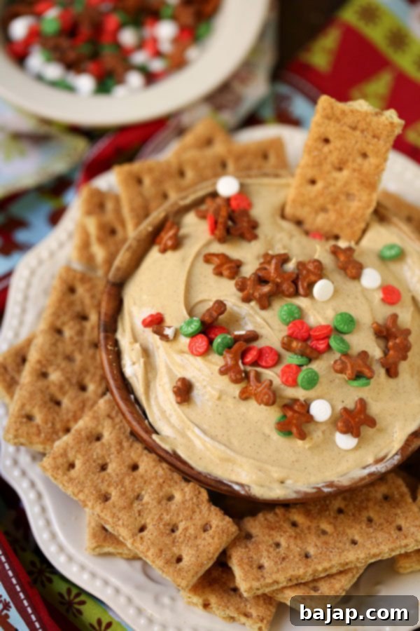 Delicious Gingerbread Cheesecake Dip, a popular holiday dessert.