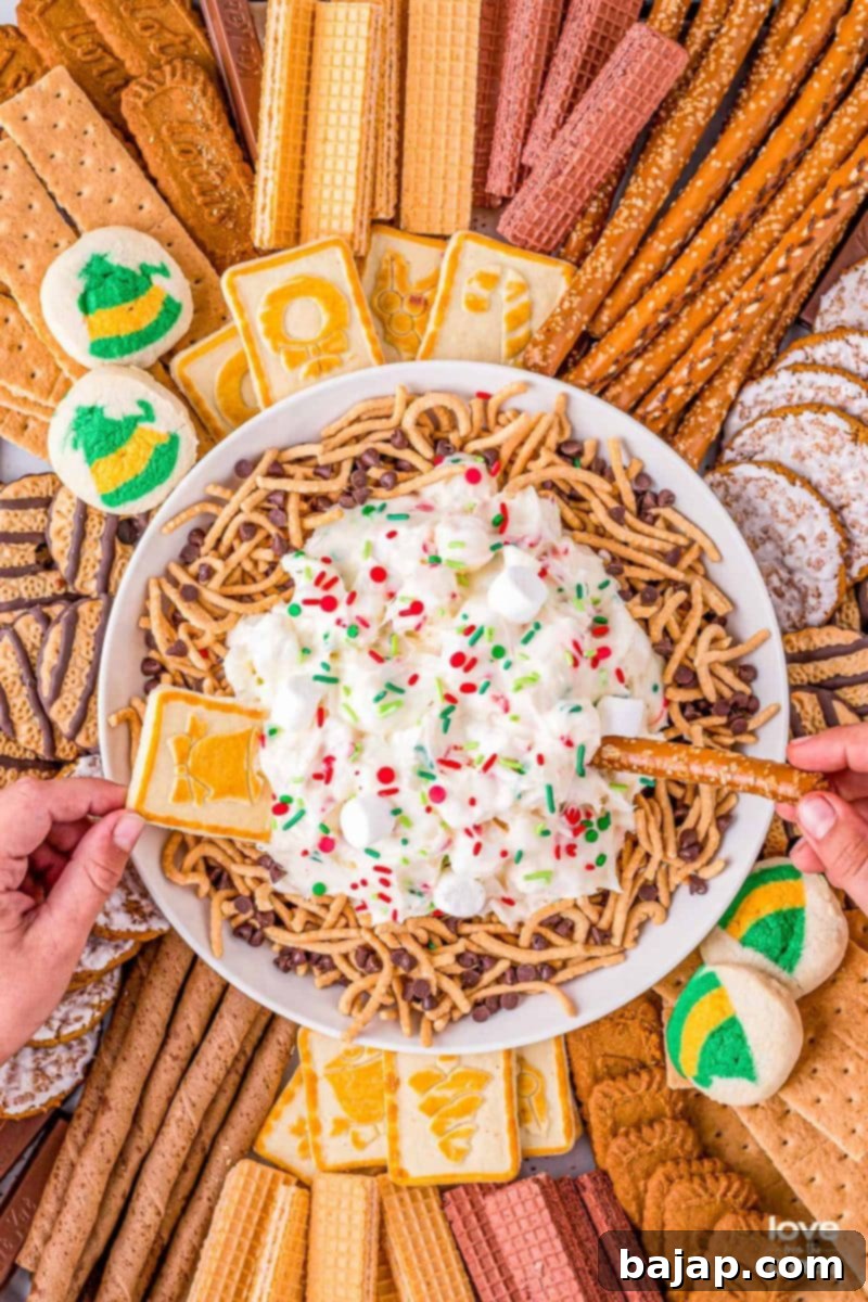 Fun and festive Elf Dessert Dip, inspired by the movie Elf.