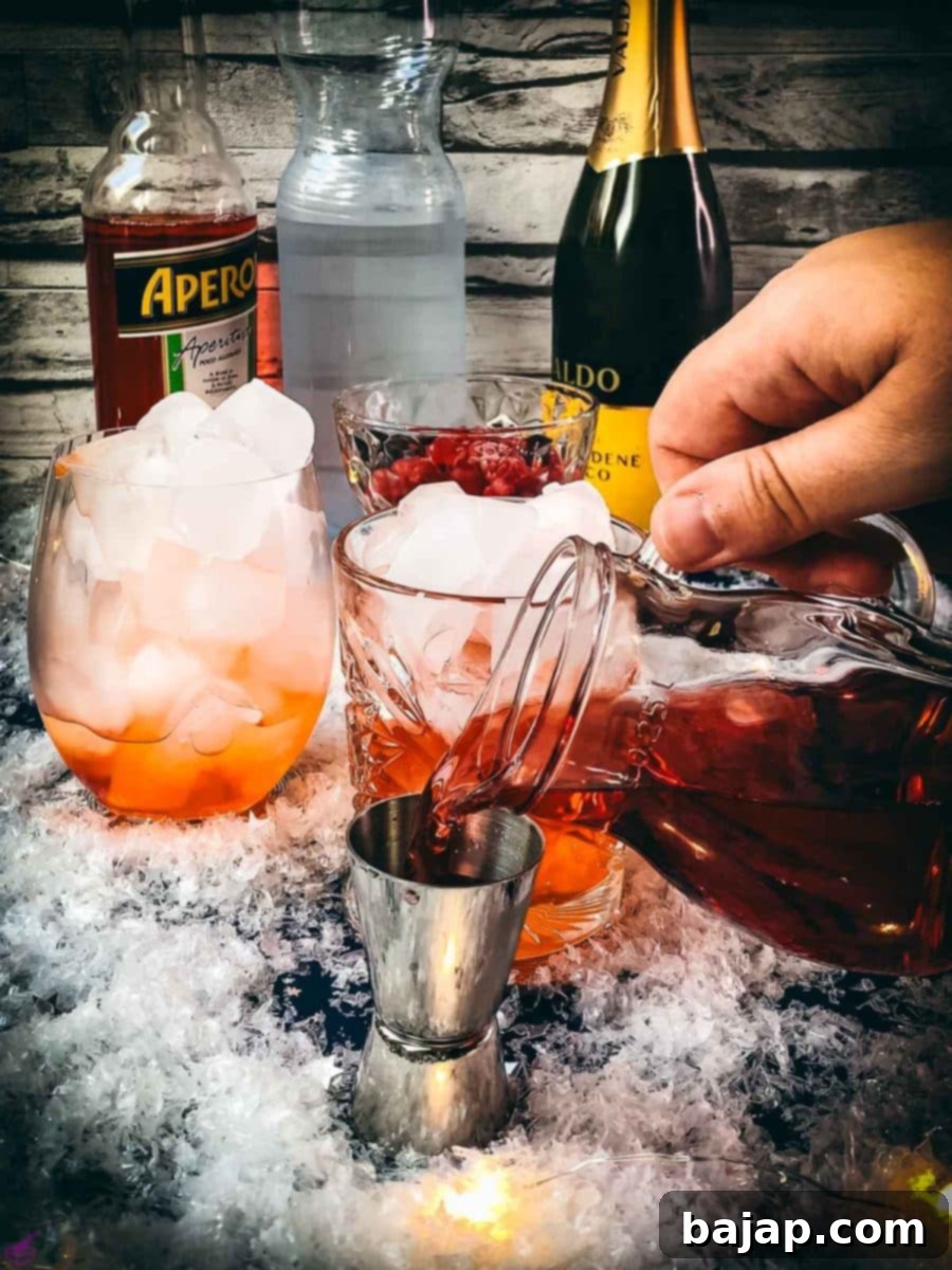 Measure the cranberry juice.