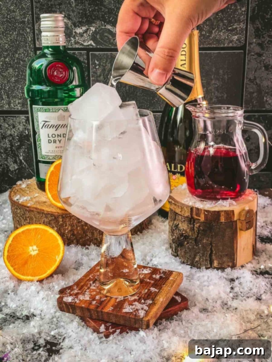 Add the gin to your glass.