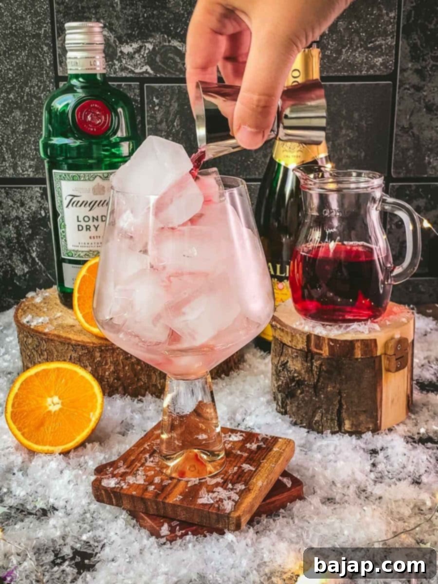 Add the cranberry juice after the gin.