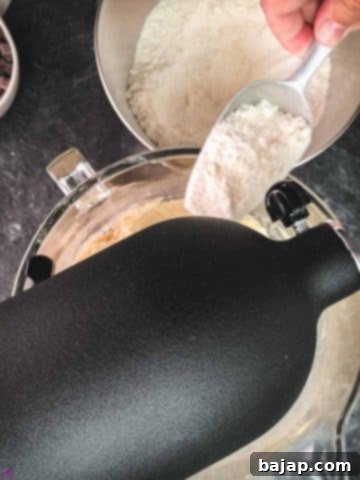 Add the dry mix to the dough.