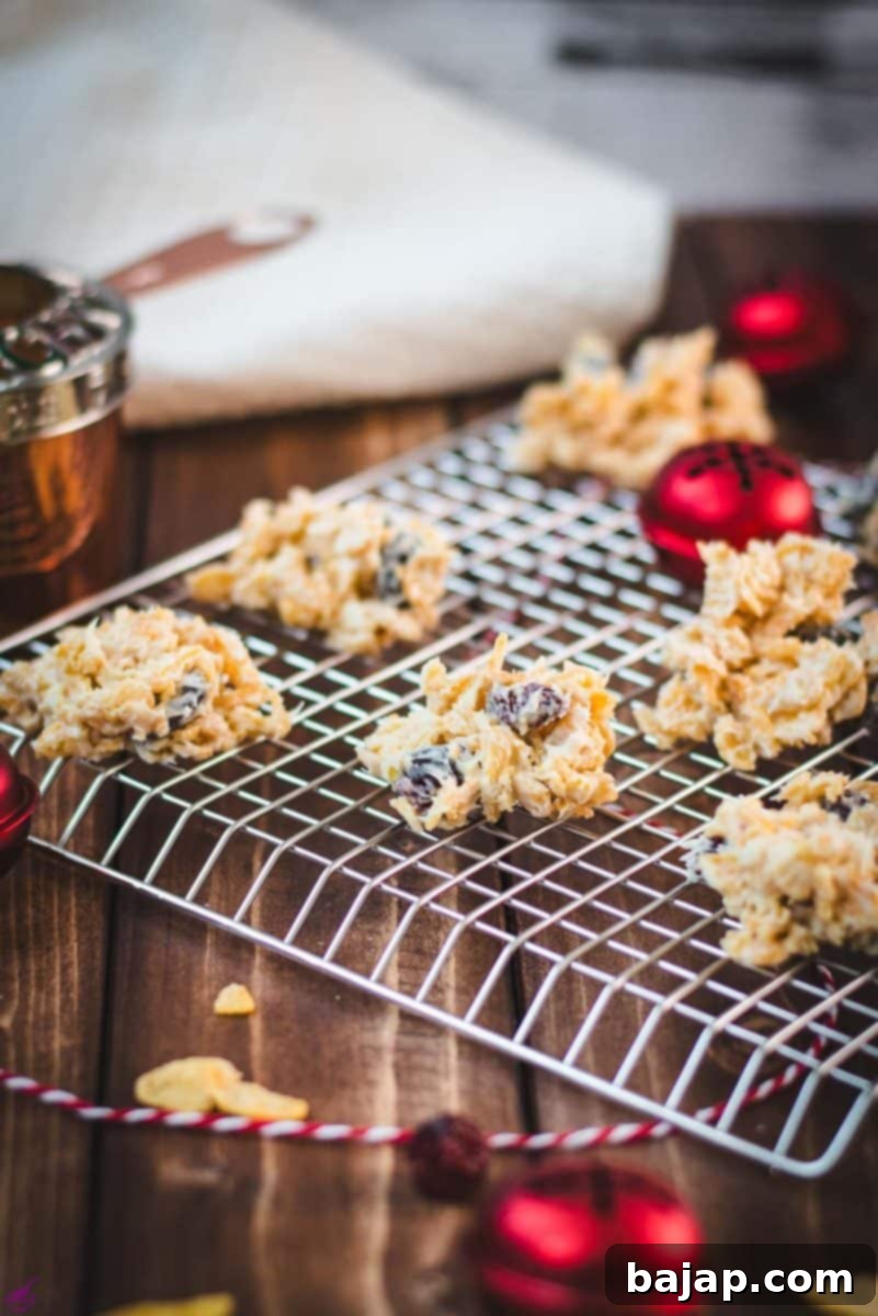 Gorgeous white chocolate cranberry cornflake clusters, presented beautifully. Perfect as a gift or to keep them for nibbling.
