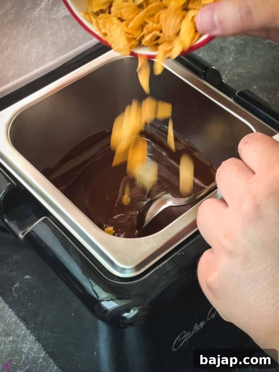 Add cornflakes to the mix.