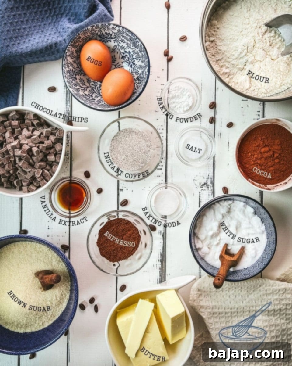Only simple ingredients are required for making delicious coffee cookies.