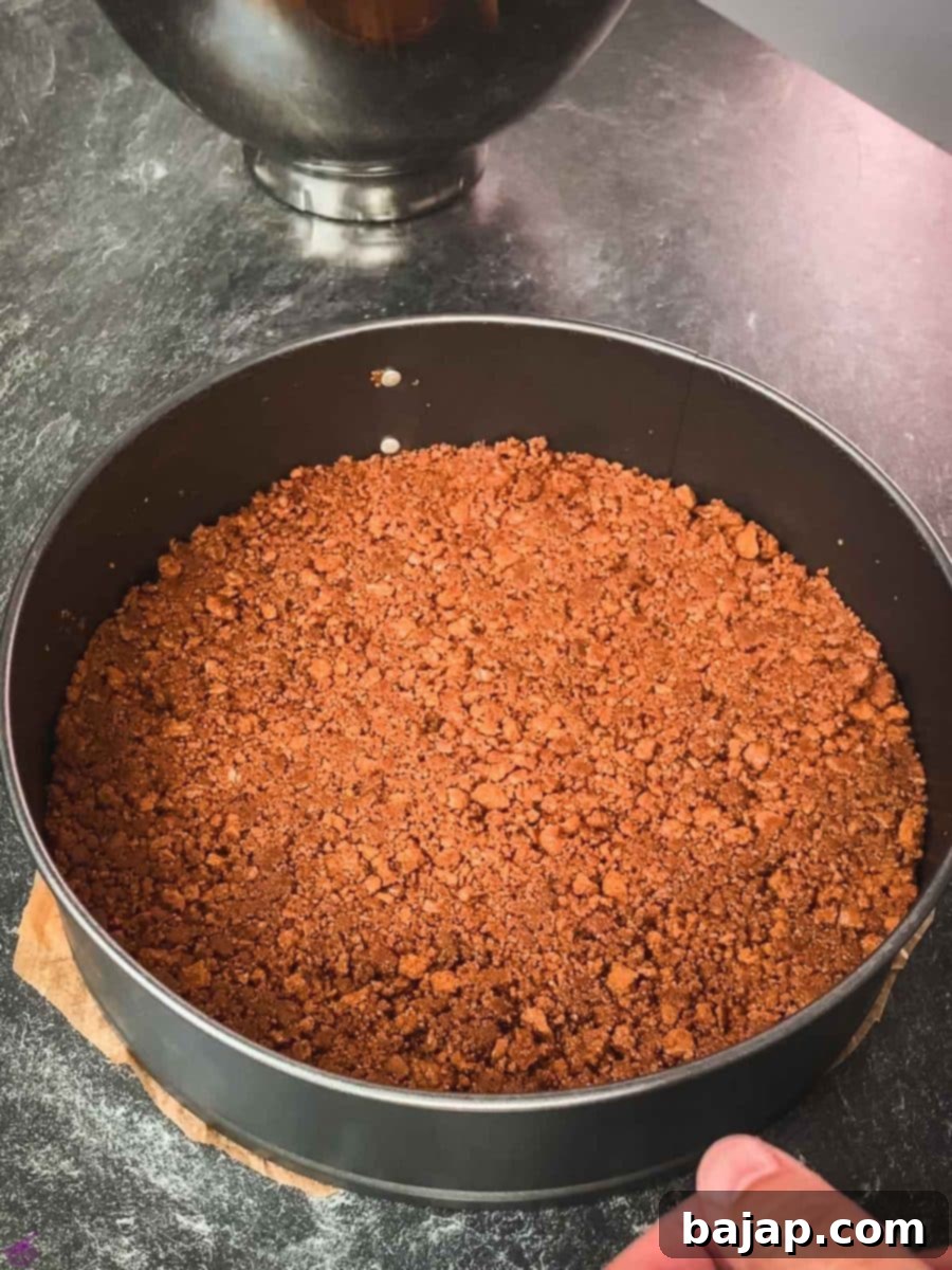 Biscoff Cheesecake Magic Without the Oven 5 Pack the crushed Biscoff cookies and butter mixture.