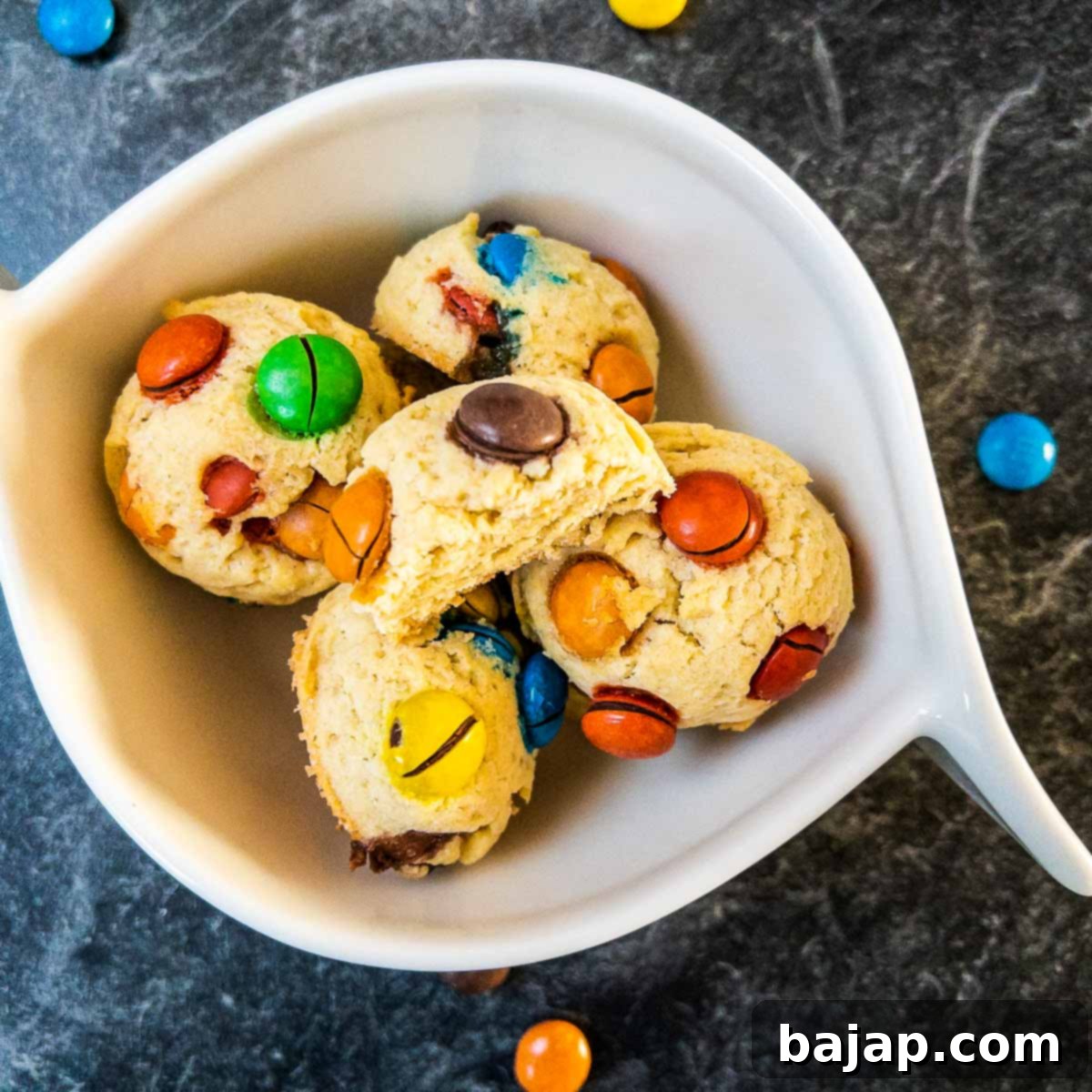 Ready to eat M&M Cookies.