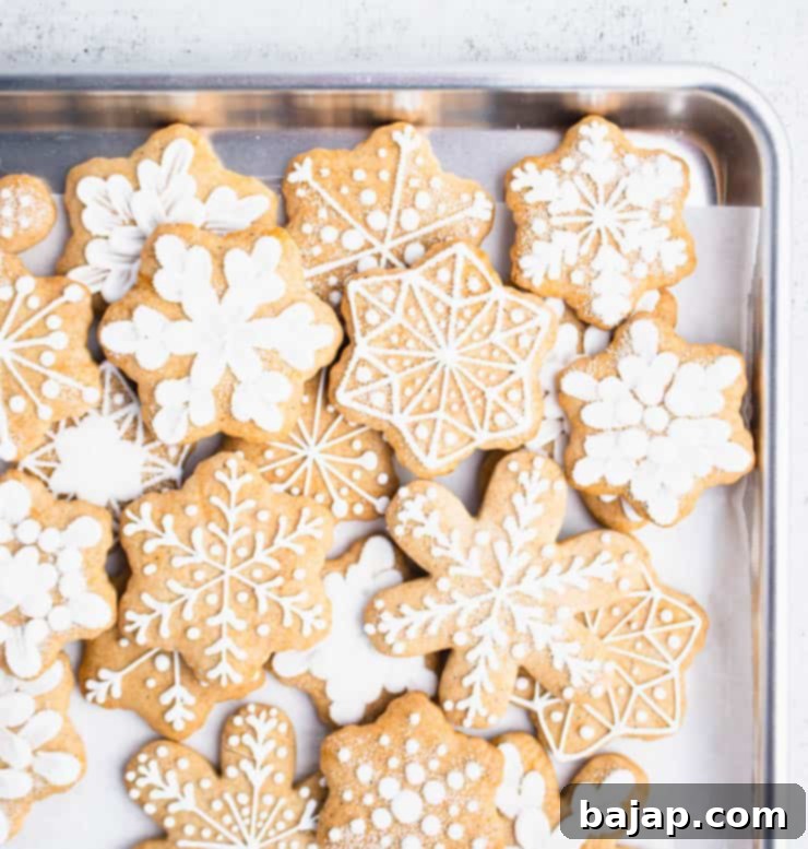 Pepperkaker (Norwegian Gingerbread Cookies) with festive icing