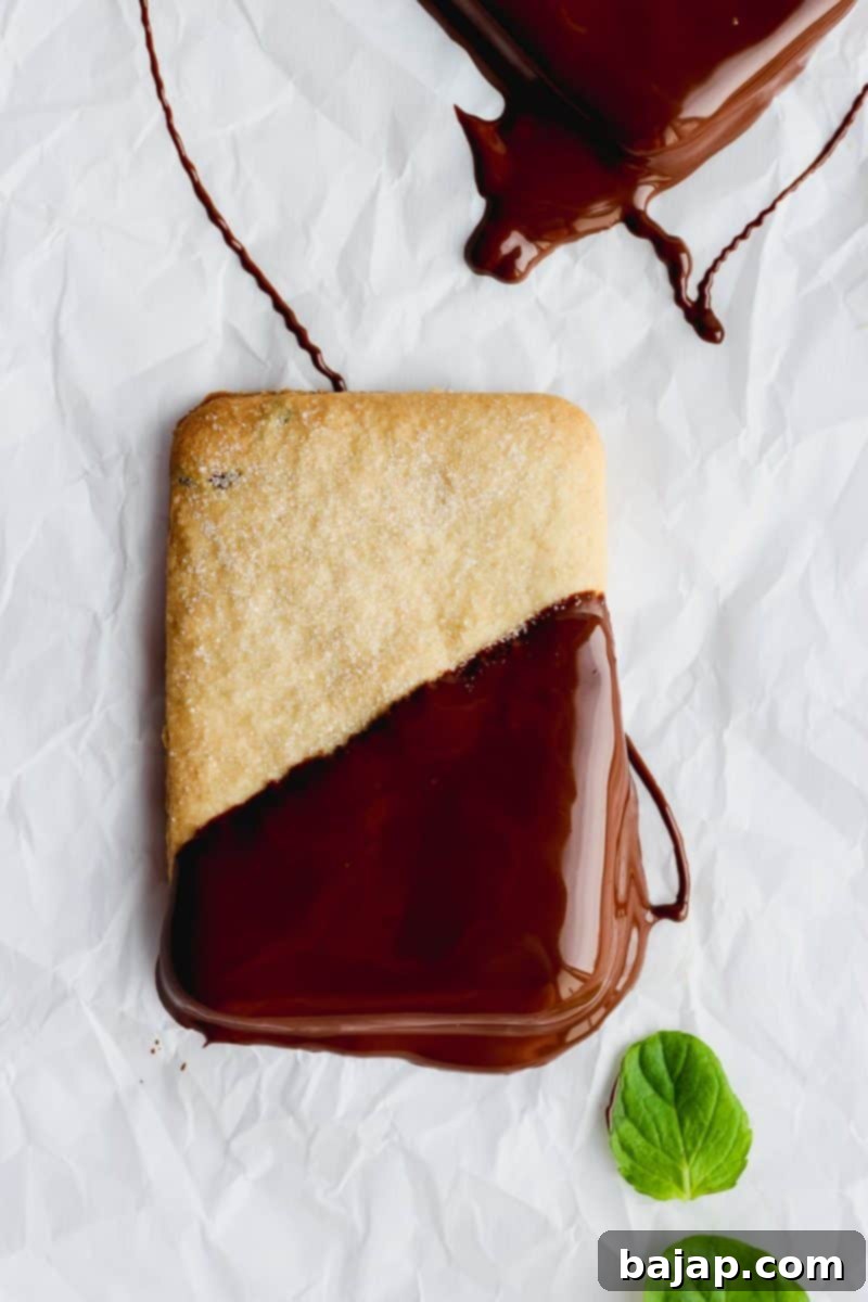 Mint Chocolate Vegan Shortbread Cookies with festive decoration