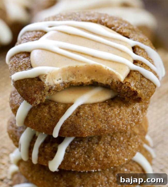 Gingerbread Thumbprint Cookies with white chocolate center