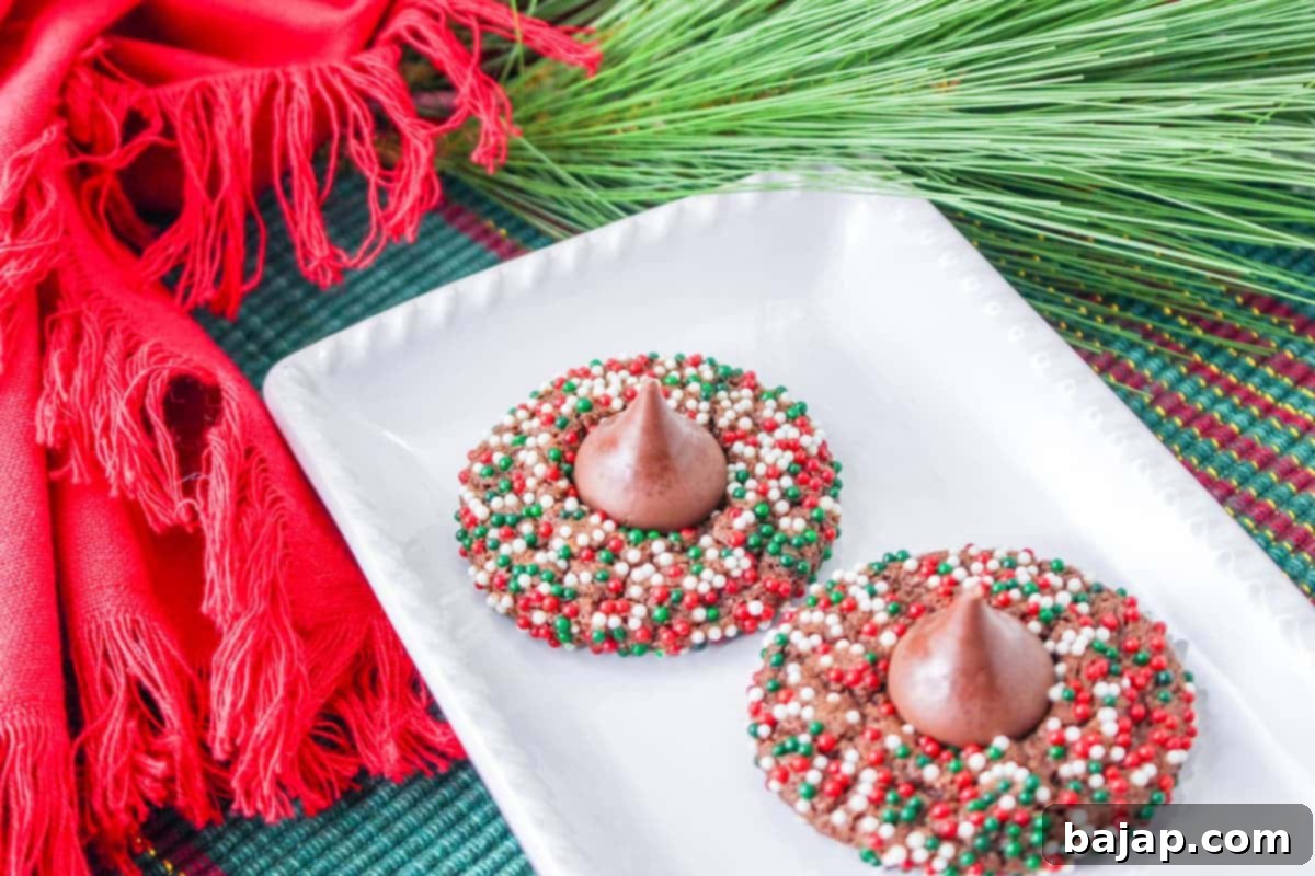 Chocolate Blossom Cookies with Hershey Kisses