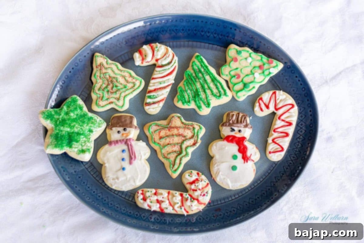 Christmas sour cream sugar cookies with cream cheese frosting