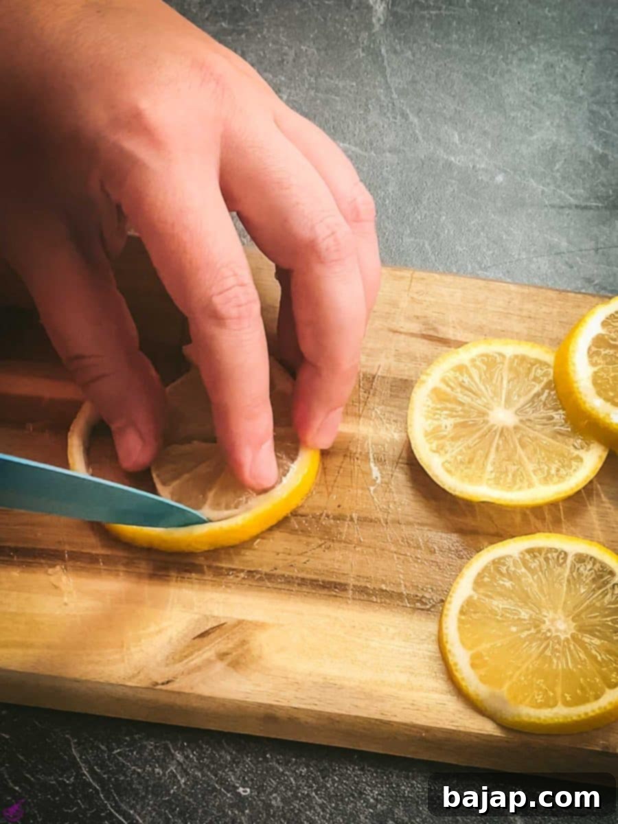 Carefully cut along the pith.