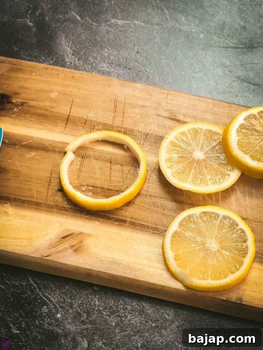 Lemon peel before wrapping.