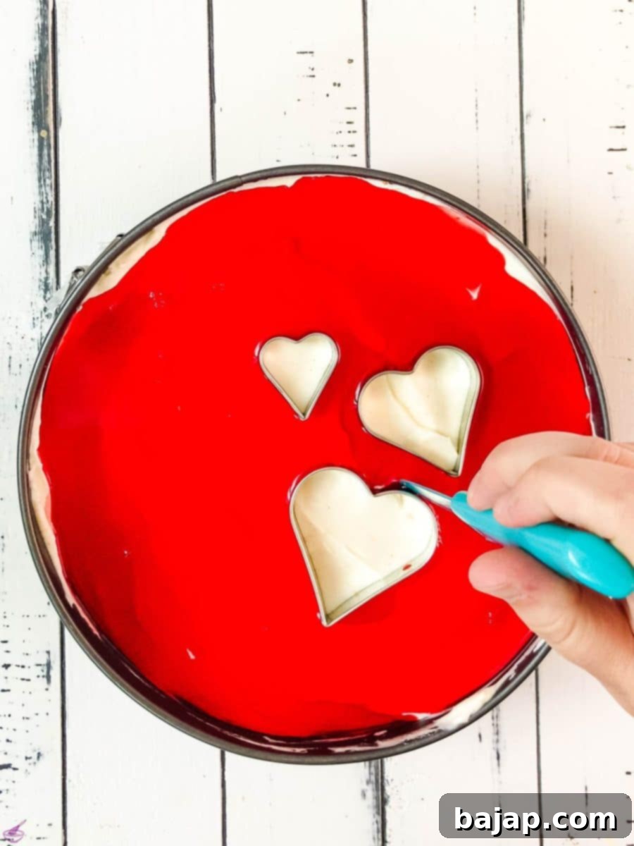 Carefully remove the heartshaped cookie cutters.