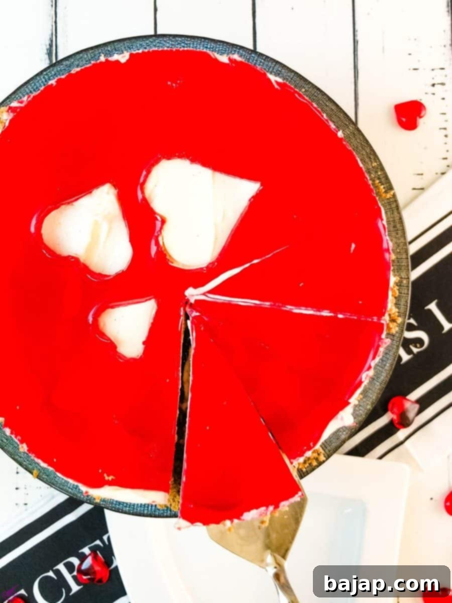 Cut sliced out of the delicious raspberry cheesecake.